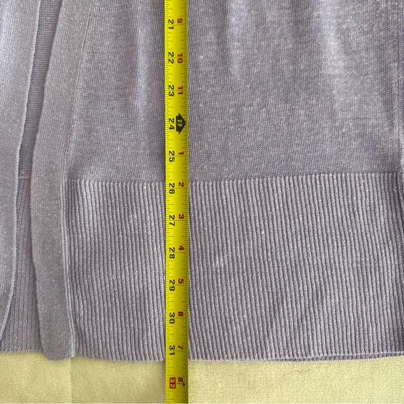 Ann Taylor Linen Blend Open Cardigan Lavender Long Sleeve Size Medium Casual - Picture 7 of 7